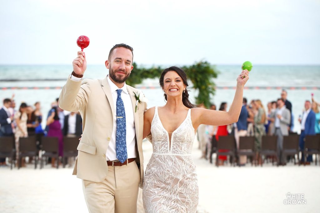 mary and jeff at their wedding at fairmont mayakoba