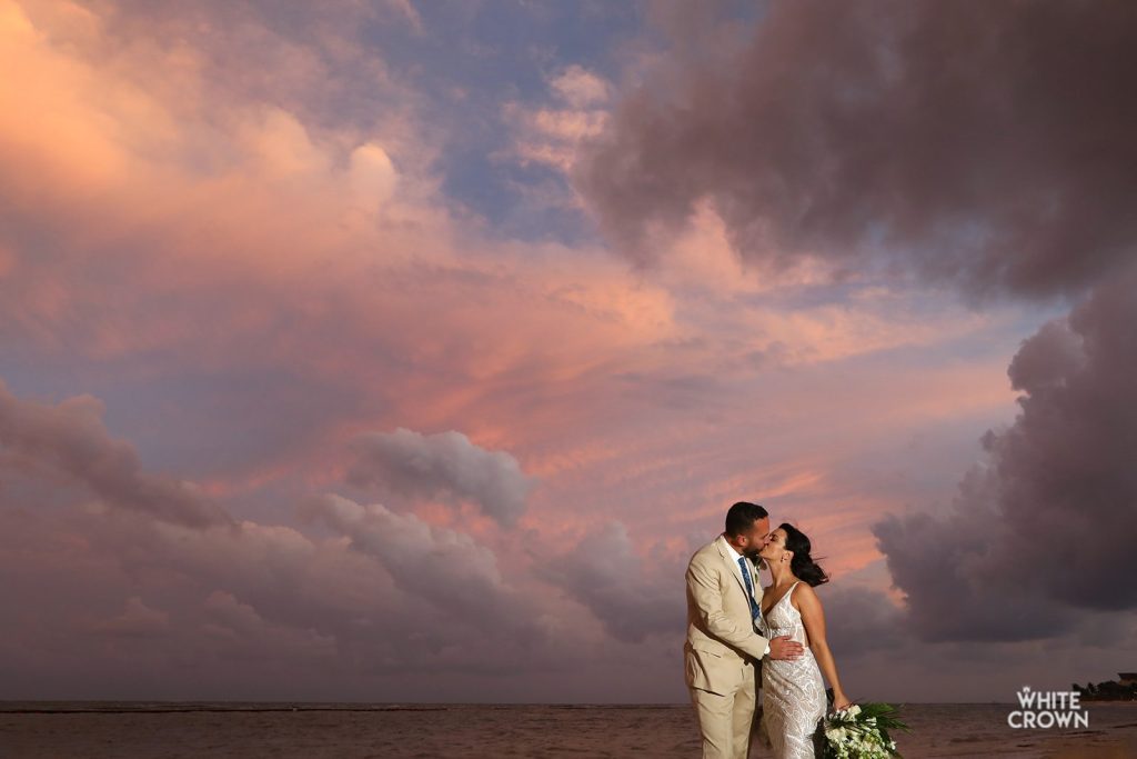 spectacular clouds in the sky during a wedding photo session at fairmont mayakoba