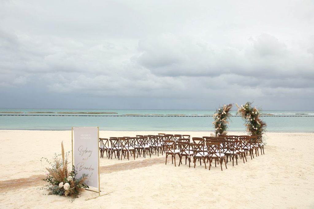 beach wedding area at fairmont mayakoba