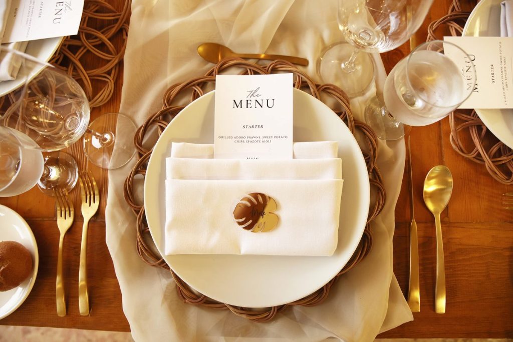 wedding table set up at fairmont mayakoba