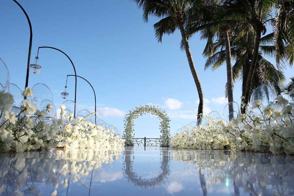 oceanfront wedding ceremony at a mediterranean villa in the riviera maya
