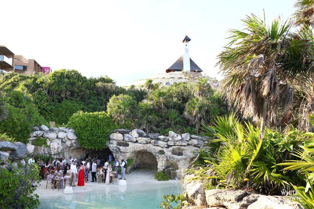 A private beach wedding venue at hotel xcaret mexico