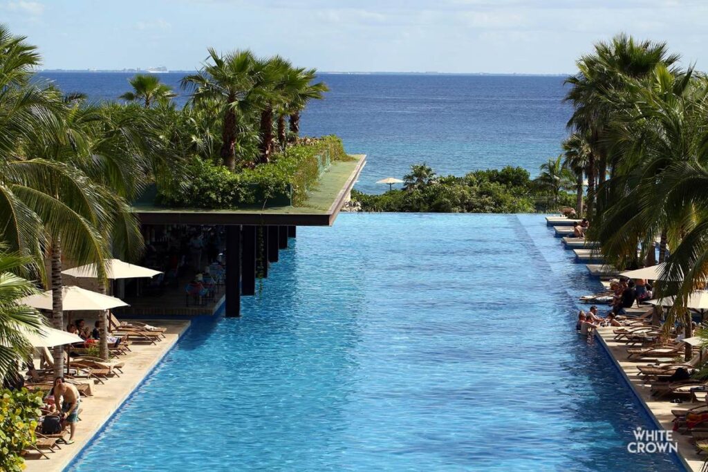 hotel xcaret mexico pool with ocean view